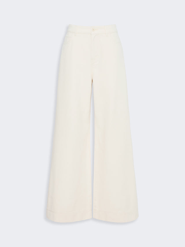 Cotton Bull Denim Jeans for Women - Ecru - Max Mara KSA