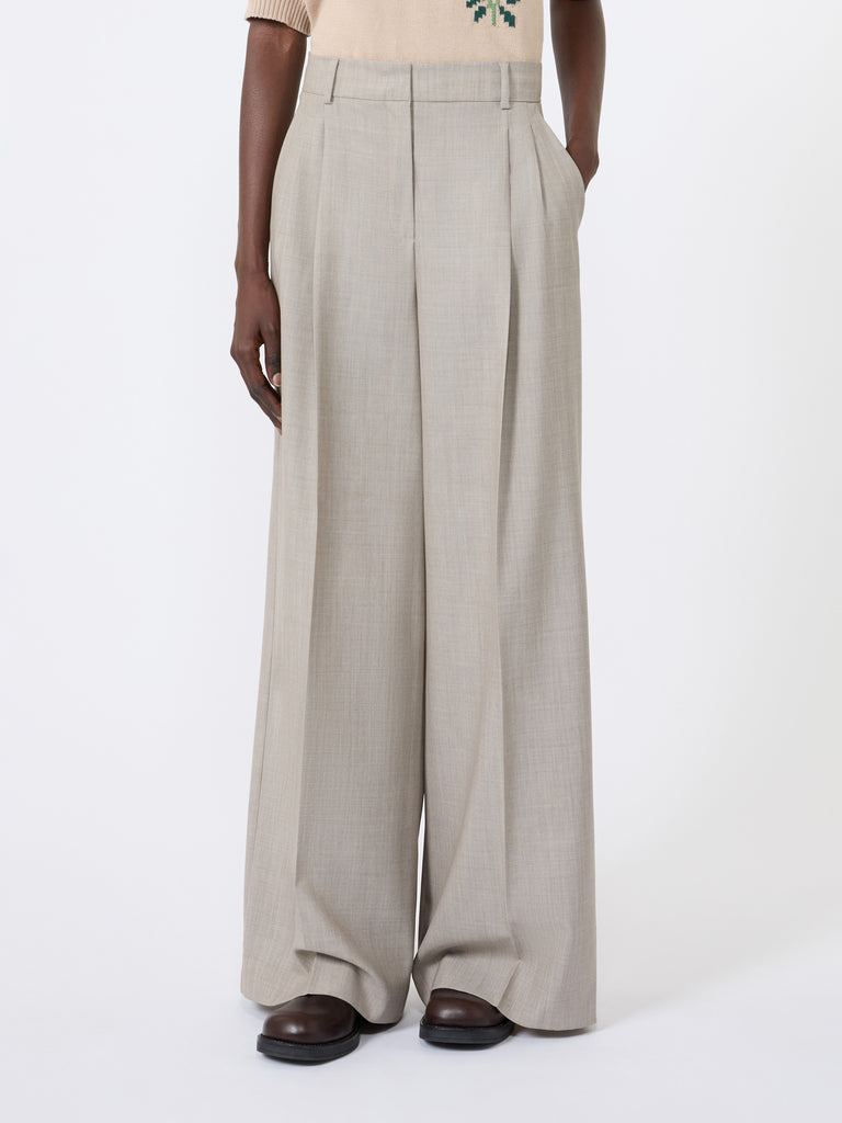 max mara wide-leg woollen cloth trousers