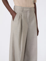 Wide-Leg Woollen Cloth Trousers for Women - Hazelnut Brown - Max Mara KSA