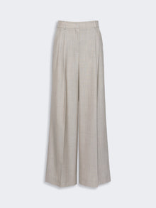 Wide-Leg Woollen Cloth Trousers for Women - Hazelnut Brown - Max Mara KSA