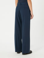 Stretch Wool Palazzo Trousers for Women - Navy - Max Mara KSA