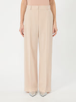 Stretch Wool Palazzo Trousers for Women - Powder - Max Mara KSA