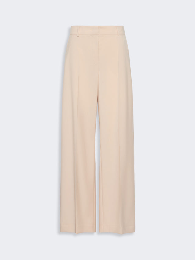 Stretch Wool Palazzo Trousers for Women - Powder - Max Mara KSA