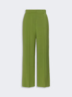 Stretch Wool Palazzo Trousers for Women - Green - Max Mara KSA