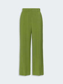 Stretch Wool Palazzo Trousers for Women - Green - Max Mara KSA