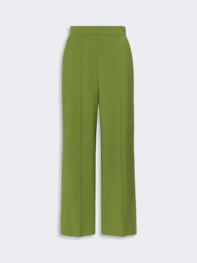 Stretch Wool Palazzo Trousers for Women - Green - Max Mara KSA