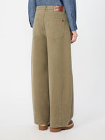 Cotton Drill Trousers for Women - Kaki - Max Mara KSA