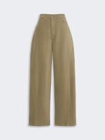Cotton Drill Trousers for Women - Kaki - Max Mara KSA