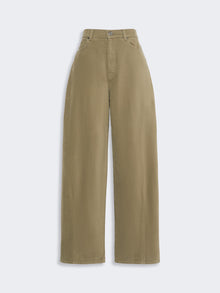 Cotton Drill Trousers for Women - Kaki - Max Mara KSA