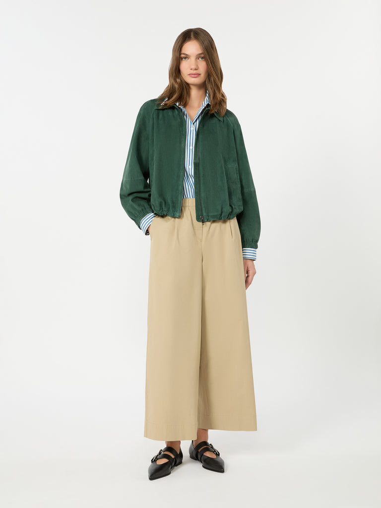 max mara flared cotton gabardine trousers