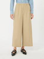 Flared Cotton Gabardine Trousers for Women - Beige - Max Mara KSA