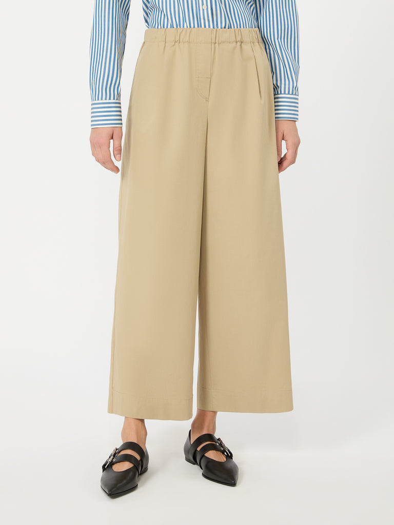 max mara flared cotton gabardine trousers