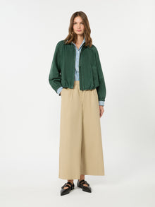 Flared Cotton Gabardine Trousers for Women - Beige - Max Mara KSA