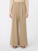 Wide Trousers In Cotton Drill for Women - Beige - Max Mara KSA