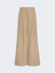 Wide Trousers In Cotton Drill for Women - Beige - Max Mara KSA