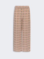 Printed Crepe De Chine Trousers for Women - Antique Rose - Max Mara KSA