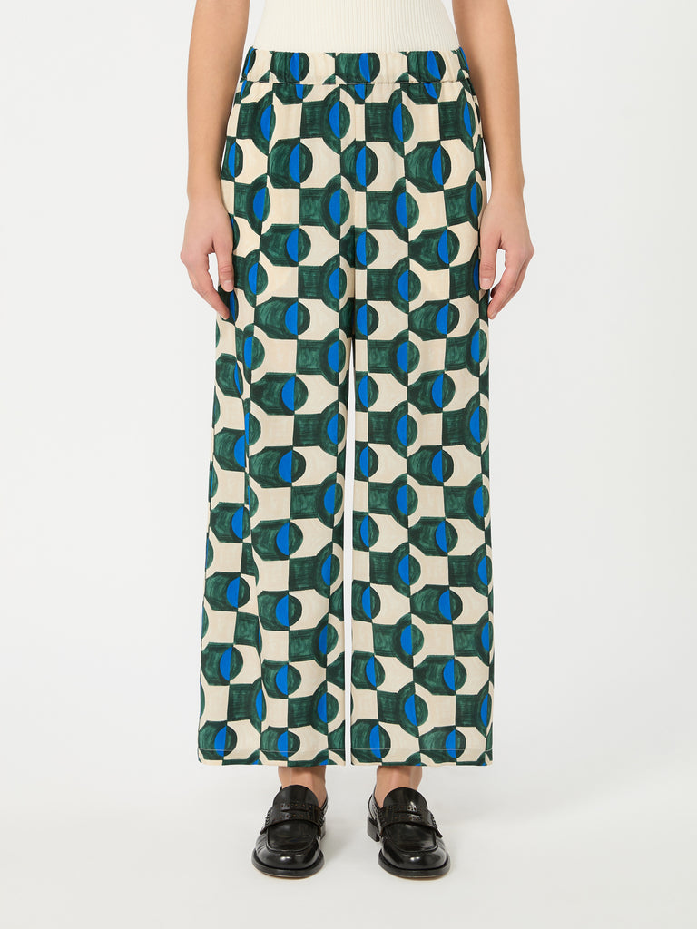 max mara printed crepe de chine trousers