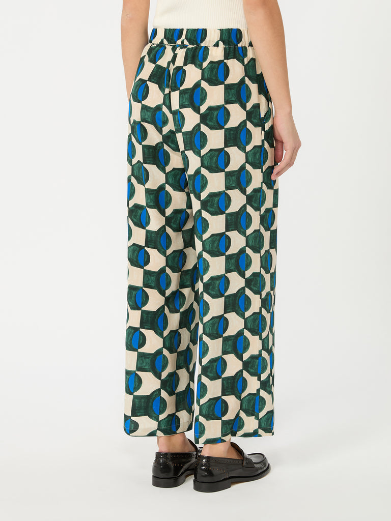 max mara printed crepe de chine trousers