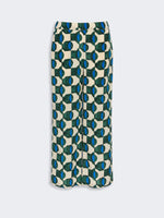 Printed Crepe De Chine Trousers for Women - Dark Green - Max Mara KSA
