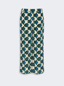 Printed Crepe De Chine Trousers for Women - Dark Green - Max Mara KSA