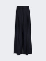 Wool Pinstriped Flannel Trousers for Women - Navy - Max Mara KSA