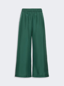 Cropped Silk Trousers for Women - Dark Green - Max Mara KSA