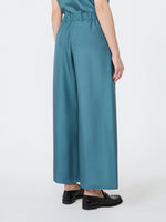 Cropped Silk Trousers for Women - Light Blue - Max Mara KSA