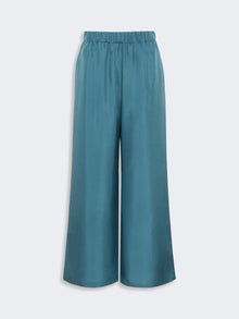 Cropped Silk Trousers for Women - Light Blue - Max Mara KSA