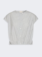 Cotton Poplin Crop Top for Women - Navy - Max Mara KSA