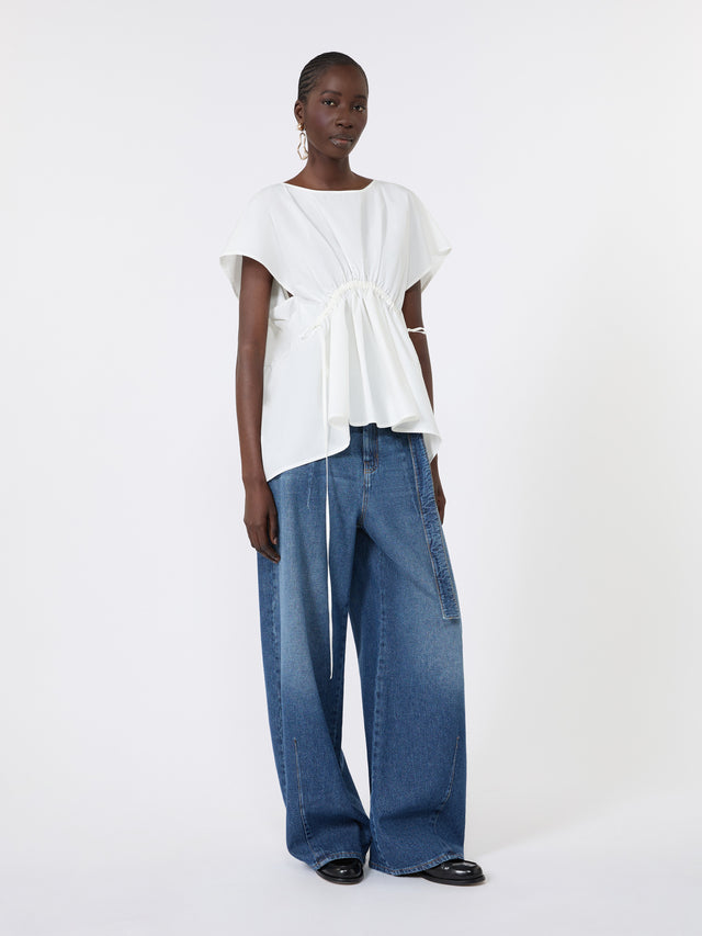Cotton Poplin Blouse for Women - White - Max Mara KSA