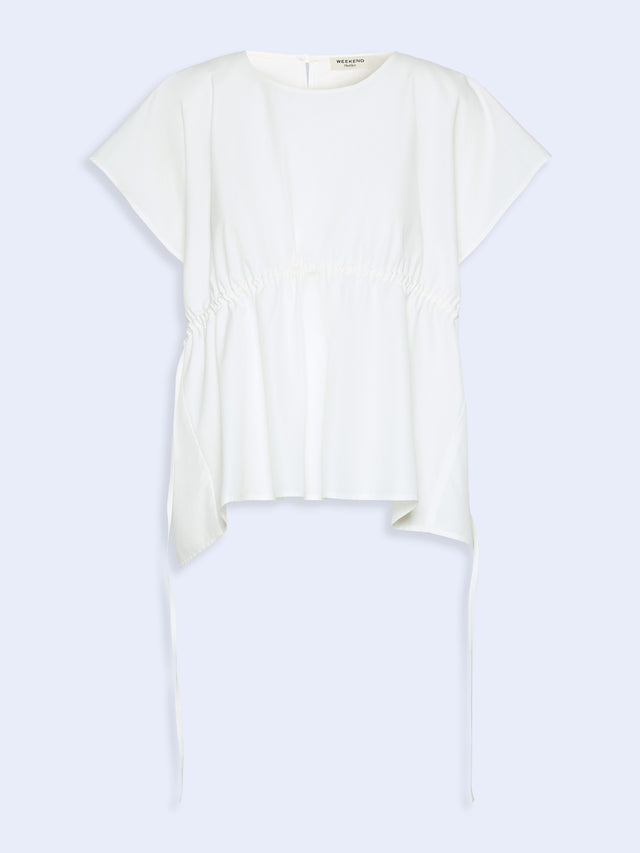 Cotton Poplin Blouse for Women - White - Max Mara KSA
