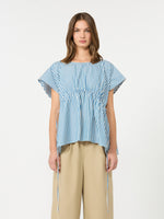 Cotton Poplin Blouse for Women - Cornflower Blue - Max Mara KSA