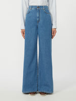 Soft Cotton Denim Jeans for Women - Navy - Max Mara KSA