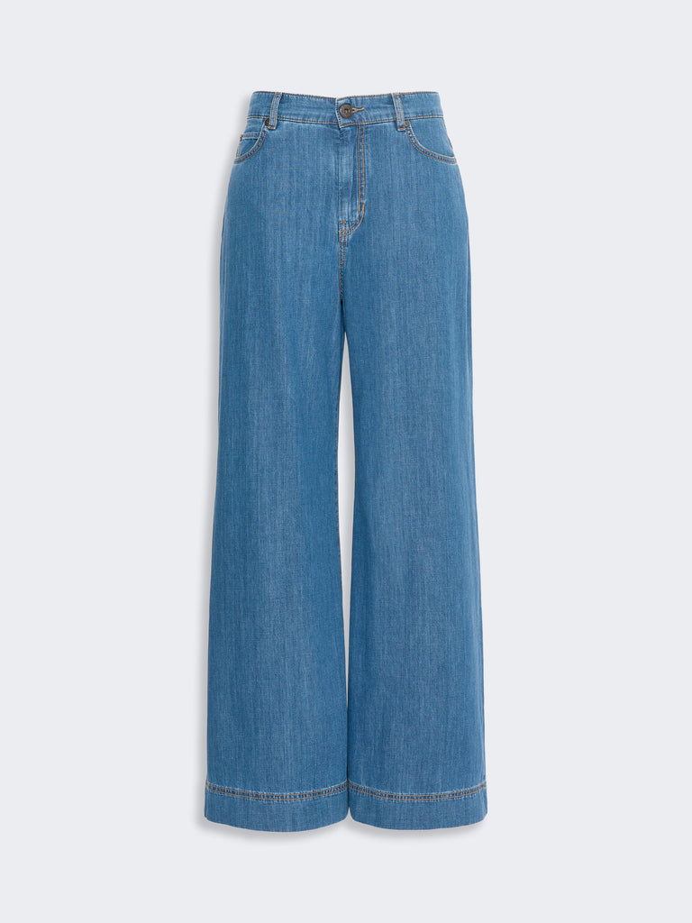 max mara cotton denim wide-leg jeans