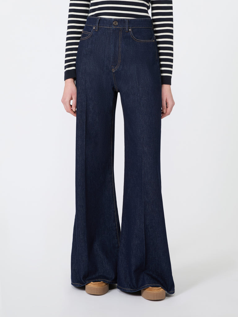max mara cotton denim palazzo jeans