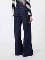 Cotton Denim Palazzo Jeans for Women - Navy - Max Mara KSA