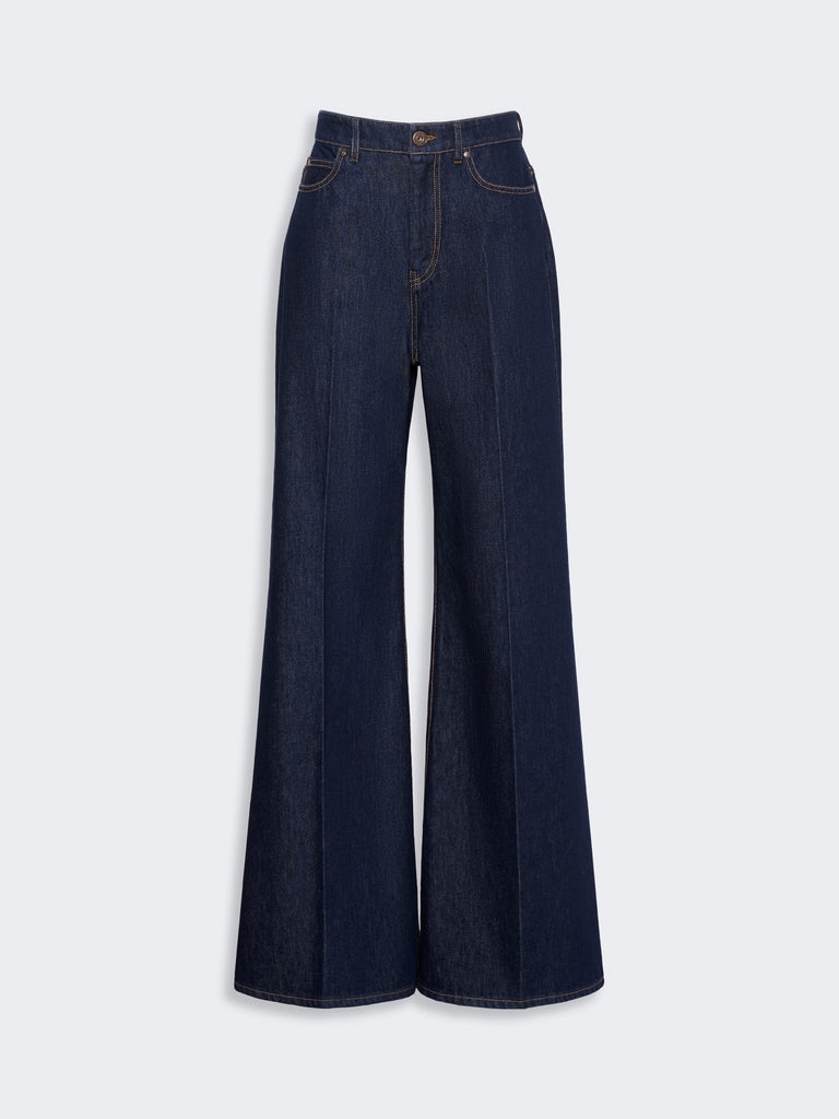 max mara cotton denim palazzo jeans