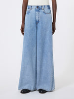 Long Cotton Denim Jeans for Women - Blue Jeans - Max Mara KSA