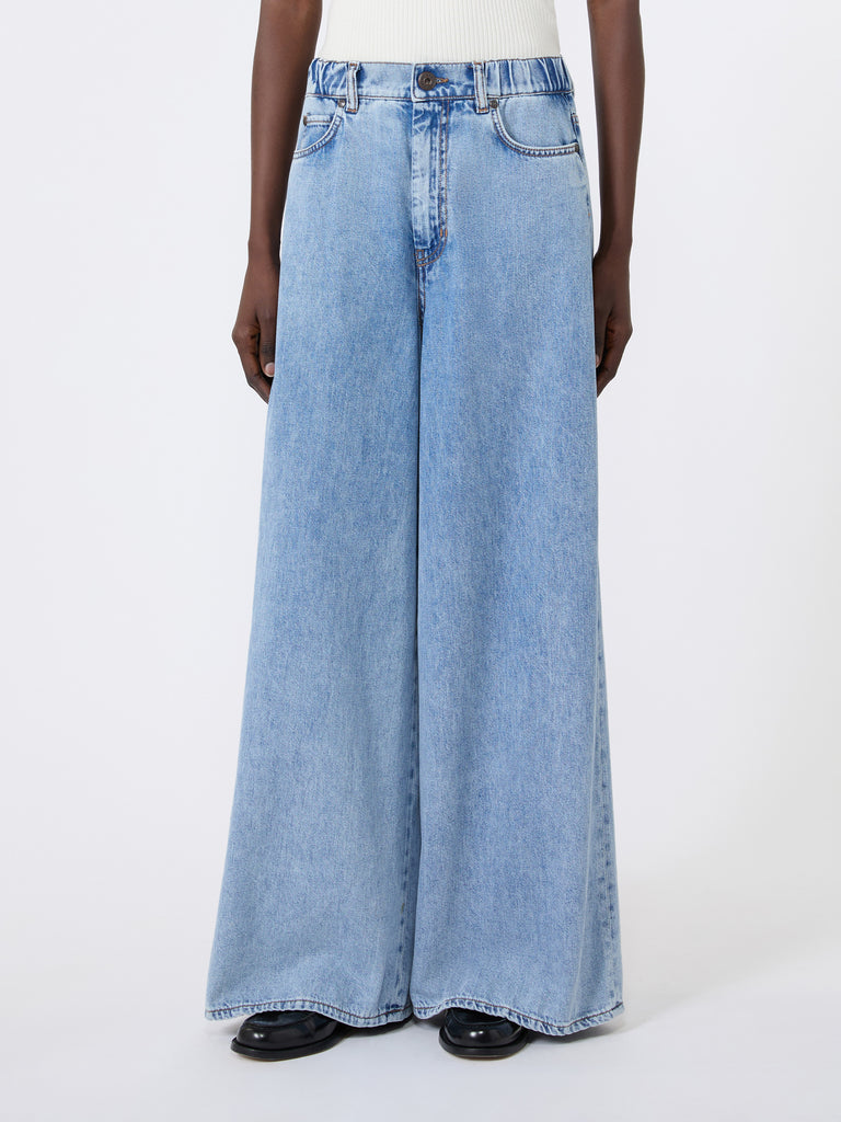 max mara long cotton denim jeans