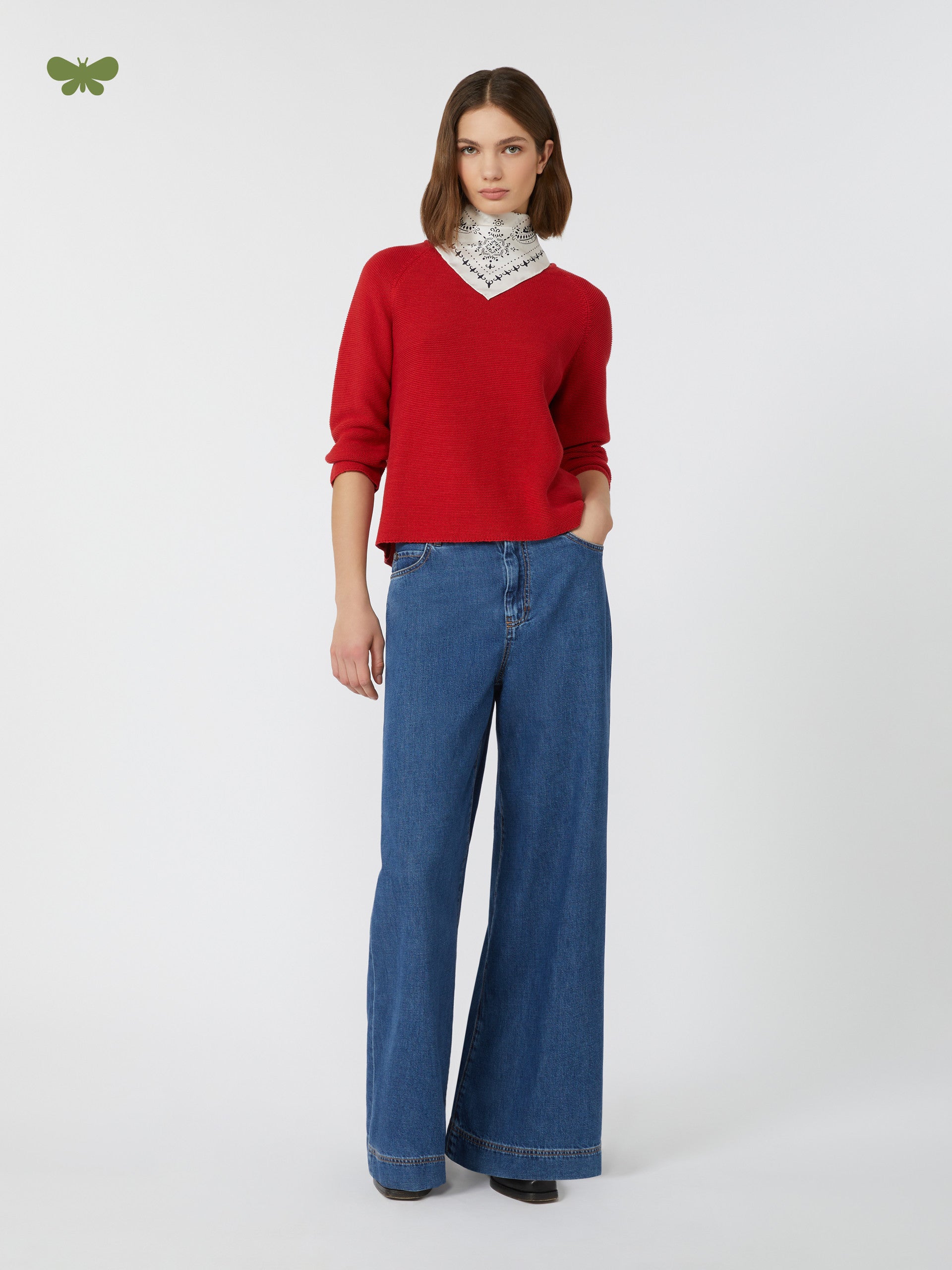Wide-Leg Denim Jeans for Women - Navy - Max Mara KSA