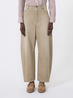 Worn-Look Denim Barrel-Leg Jeans for Women - Beige - Max Mara KSA