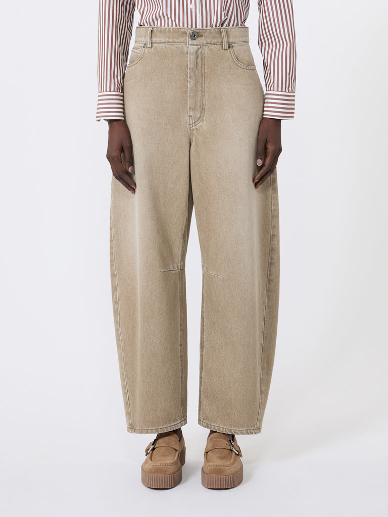 max mara worn-look denim barrel-leg jeans