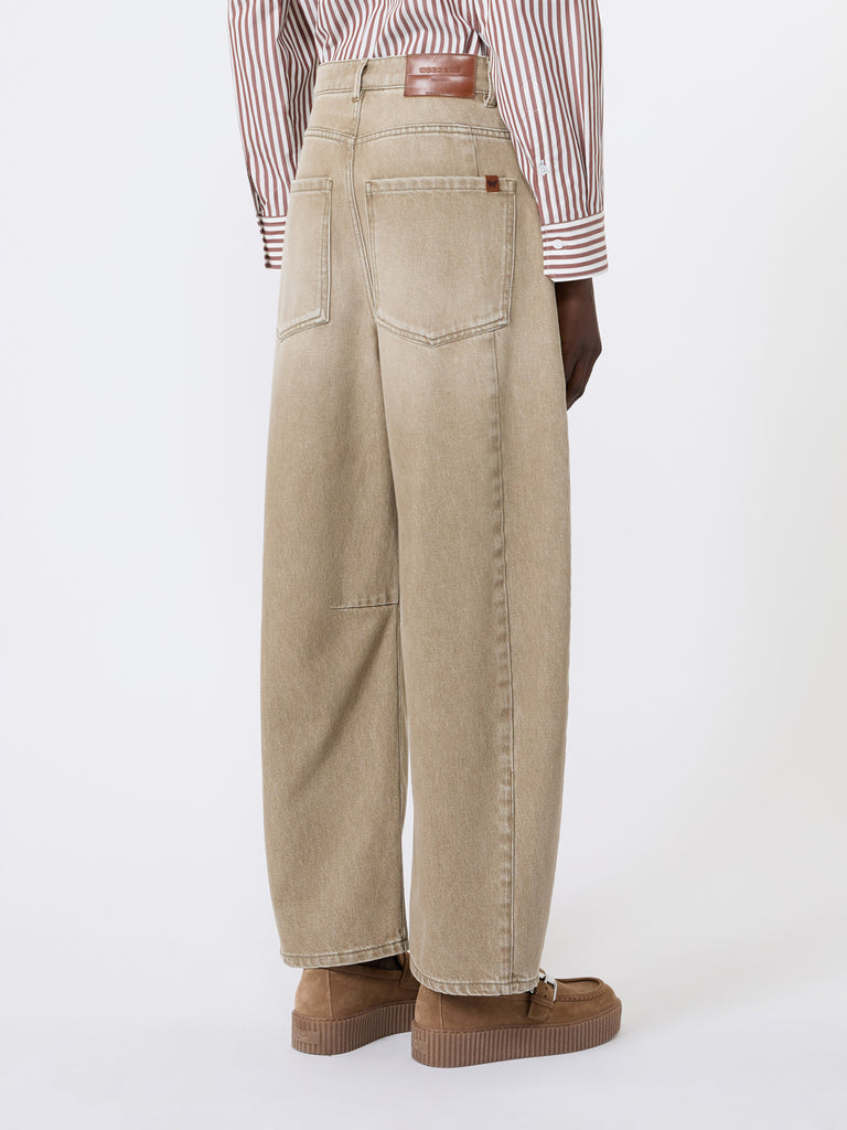 max mara worn-look denim barrel-leg jeans