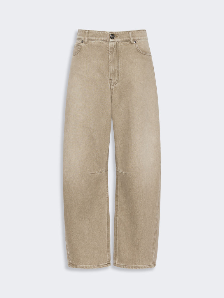 max mara worn-look denim barrel-leg jeans