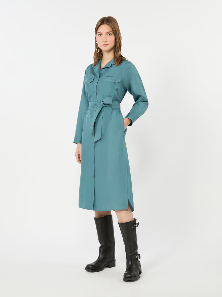 max mara فستان قميص من الحرير