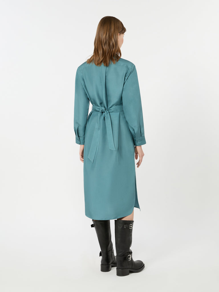 max mara فستان قميص من الحرير