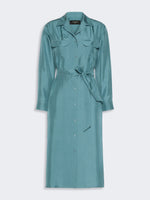 Silk Shirt Dress for Women - Light Blue - Max Mara KSA