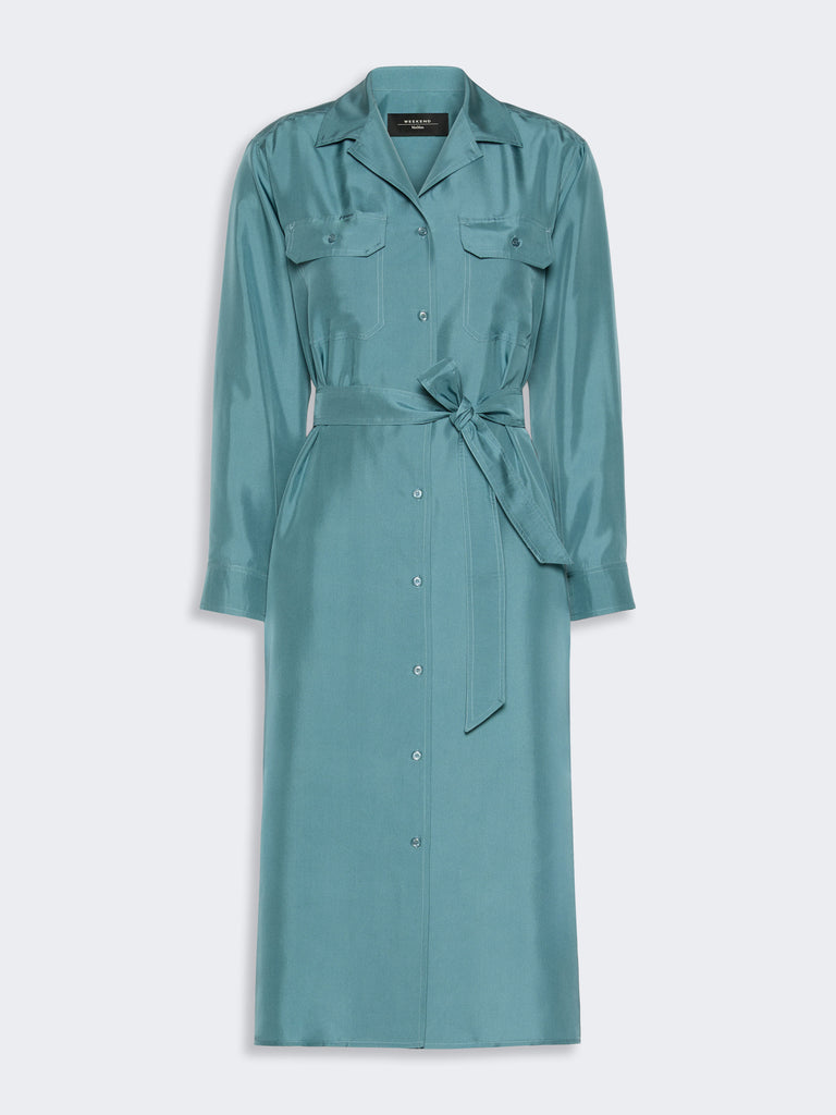 max mara فستان قميص من الحرير