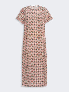 Printed Silk T-Shirt Dress for Women - Antique Rose - Max Mara KSA