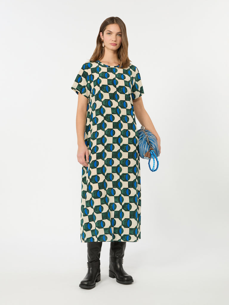 max mara printed silk t-shirt dress